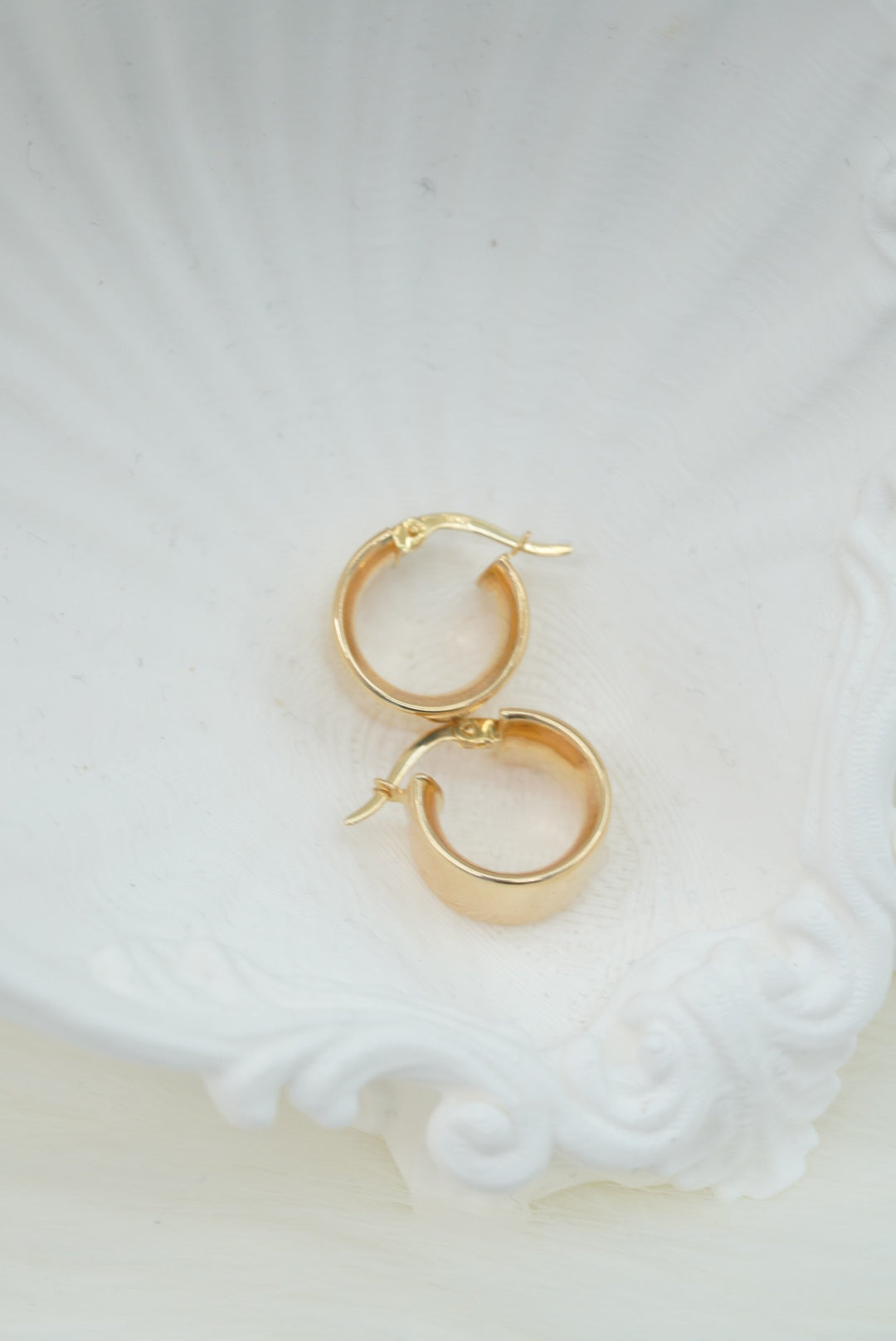 14k Gold Hoops - Elegant Woman