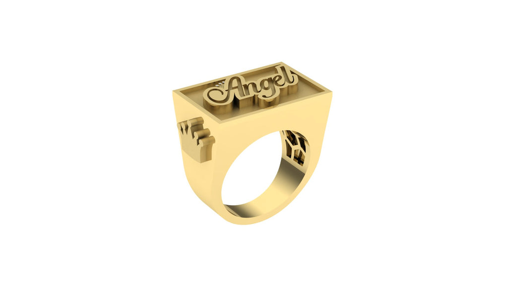 Small Custom Ring - Your Name in Gold