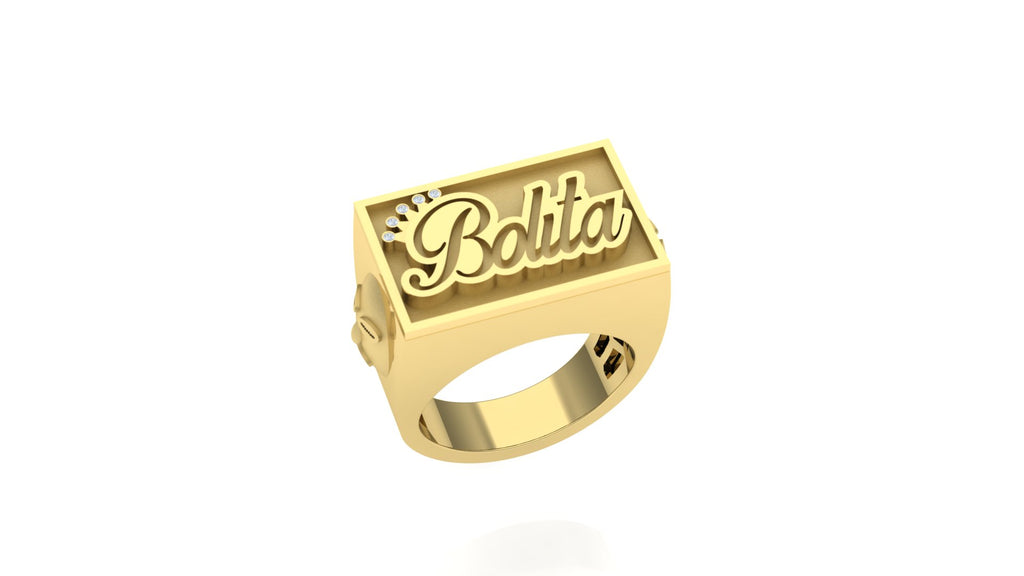 Small Custom Ring - Your Name in Gold