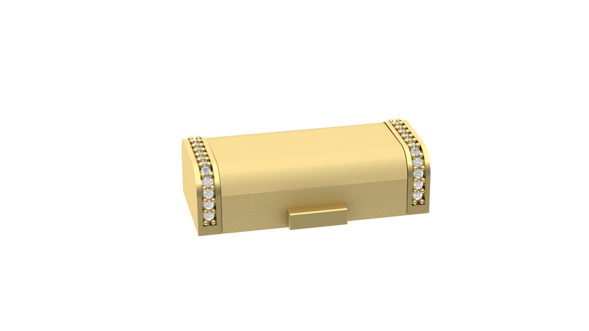 Cuban Link Plain Box Straight Lock Semi Iced Out ~ 8MM-16MM