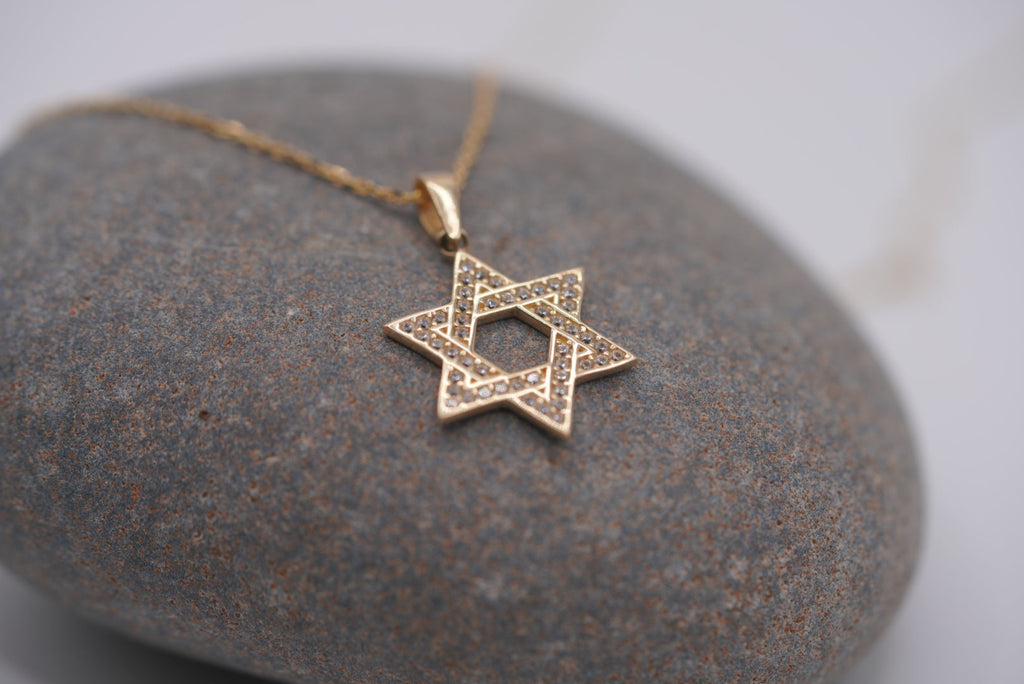 14k Necklace - Shiny Star of David