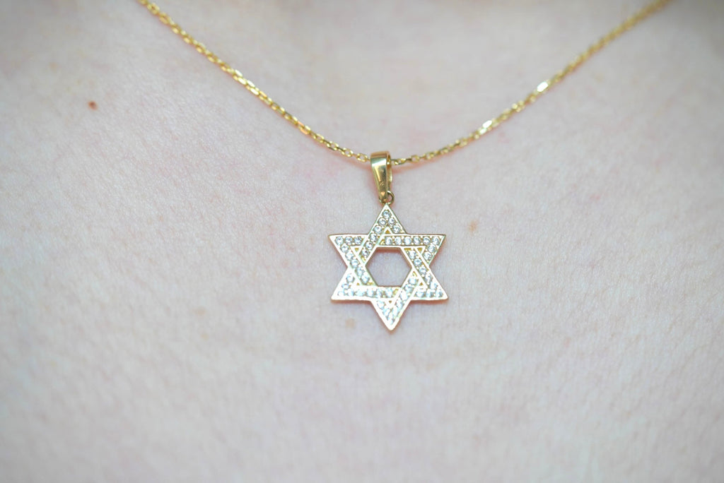 14k Necklace - Shiny Star of David