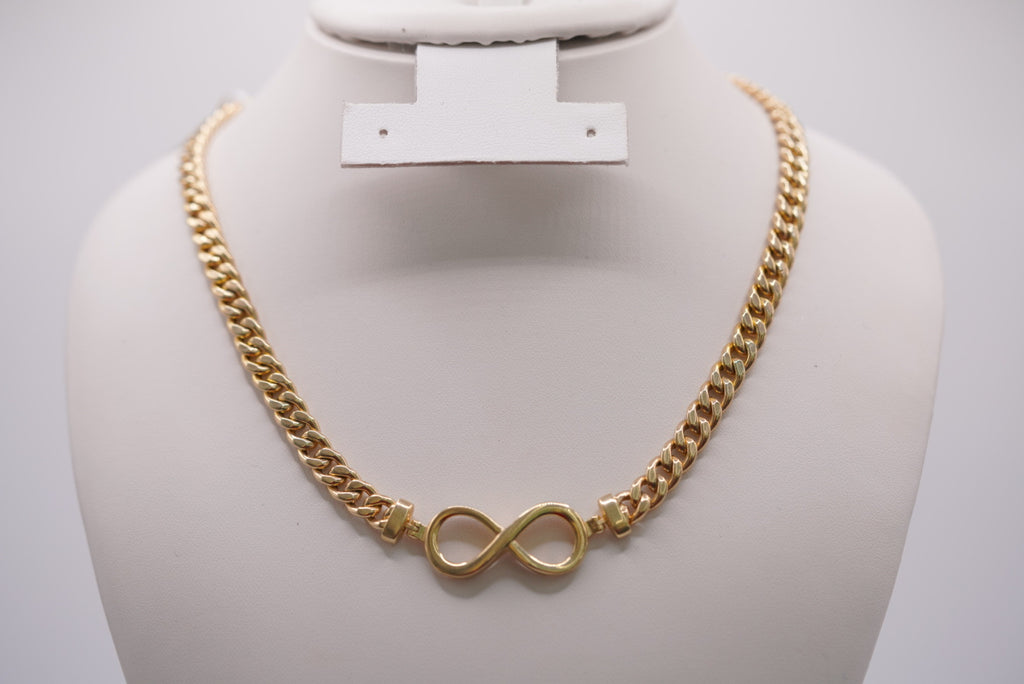 10K Gold "Infinity" Curb Link Necklace