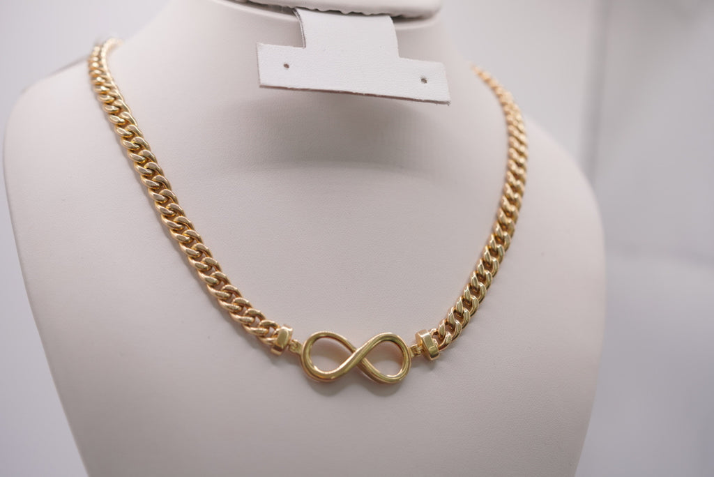 10K Gold "Infinity" Curb Link Necklace