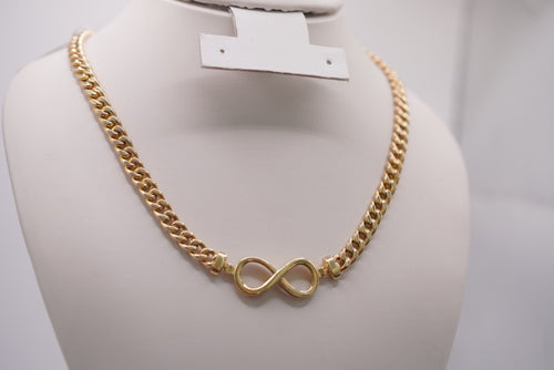 10K Gold "Infinity" Curb Link Necklace