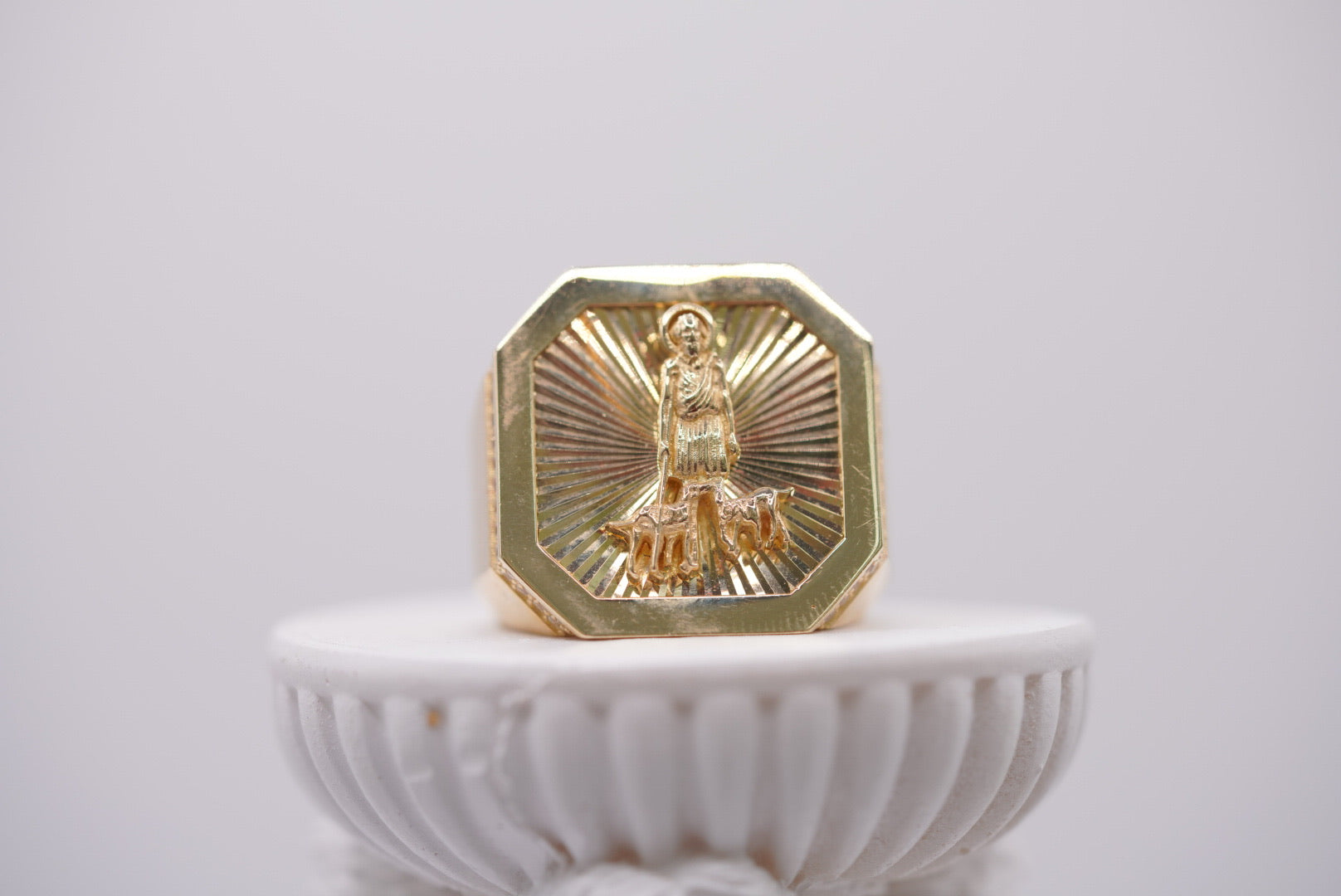 Men's 10K Gold Medallion Signet Ring