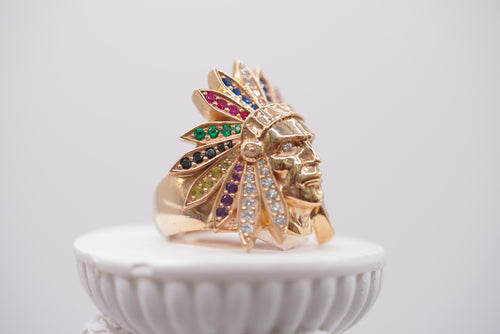 10k Gold Ring - Native American Chief