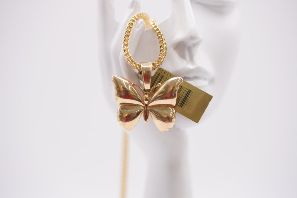 14K Gold Butterfly Pendant Necklace