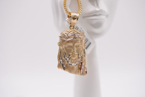 10K Classic Jesus Head Pendant