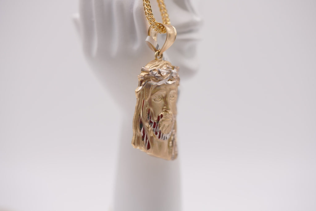 10K Classic Jesus Head Pendant