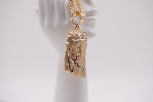 10K Classic Jesus Head Pendant