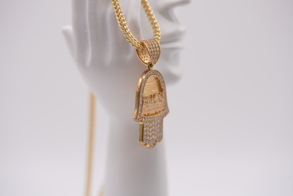 10K Gold Hamsa Hand Pendant