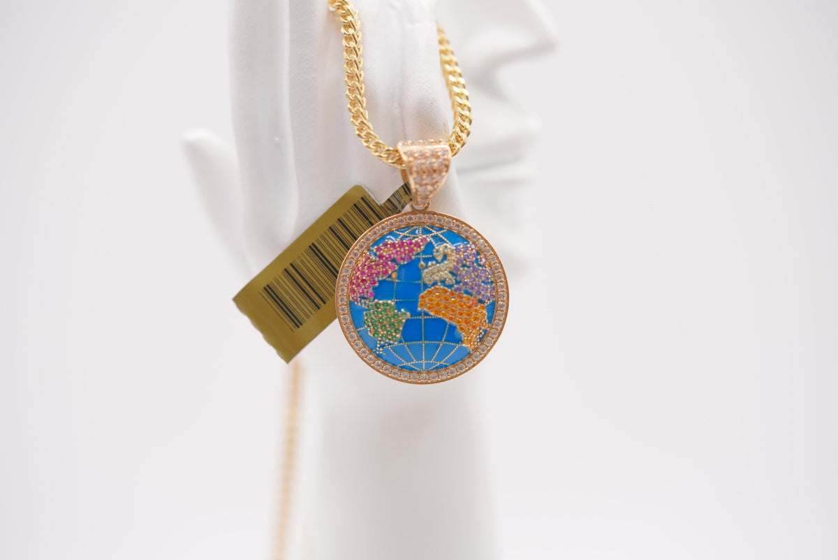 14K Gold Pendant - Around The Globe