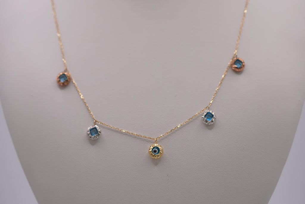 14K Gold Multi-Tone Dangle Charm