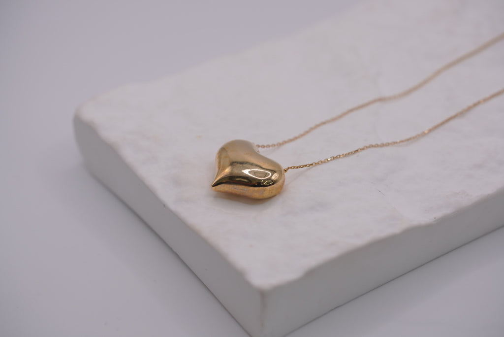 14K Gold Heart Charm Necklace