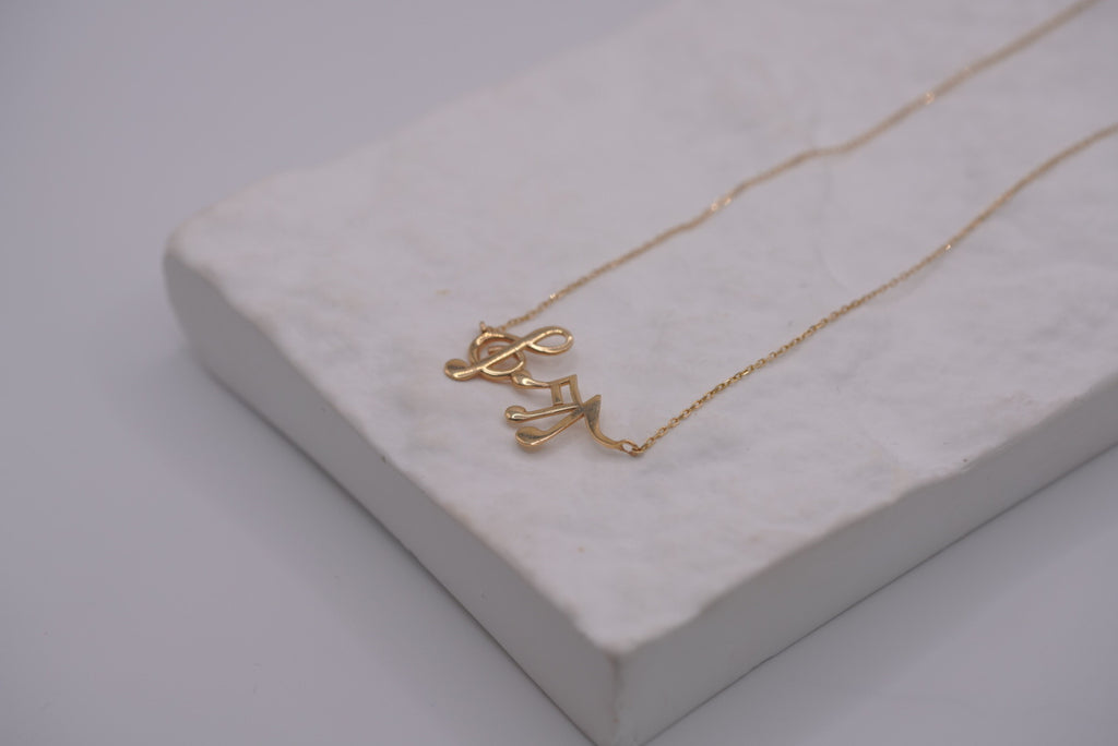 14K Gold Paperclip Necklace