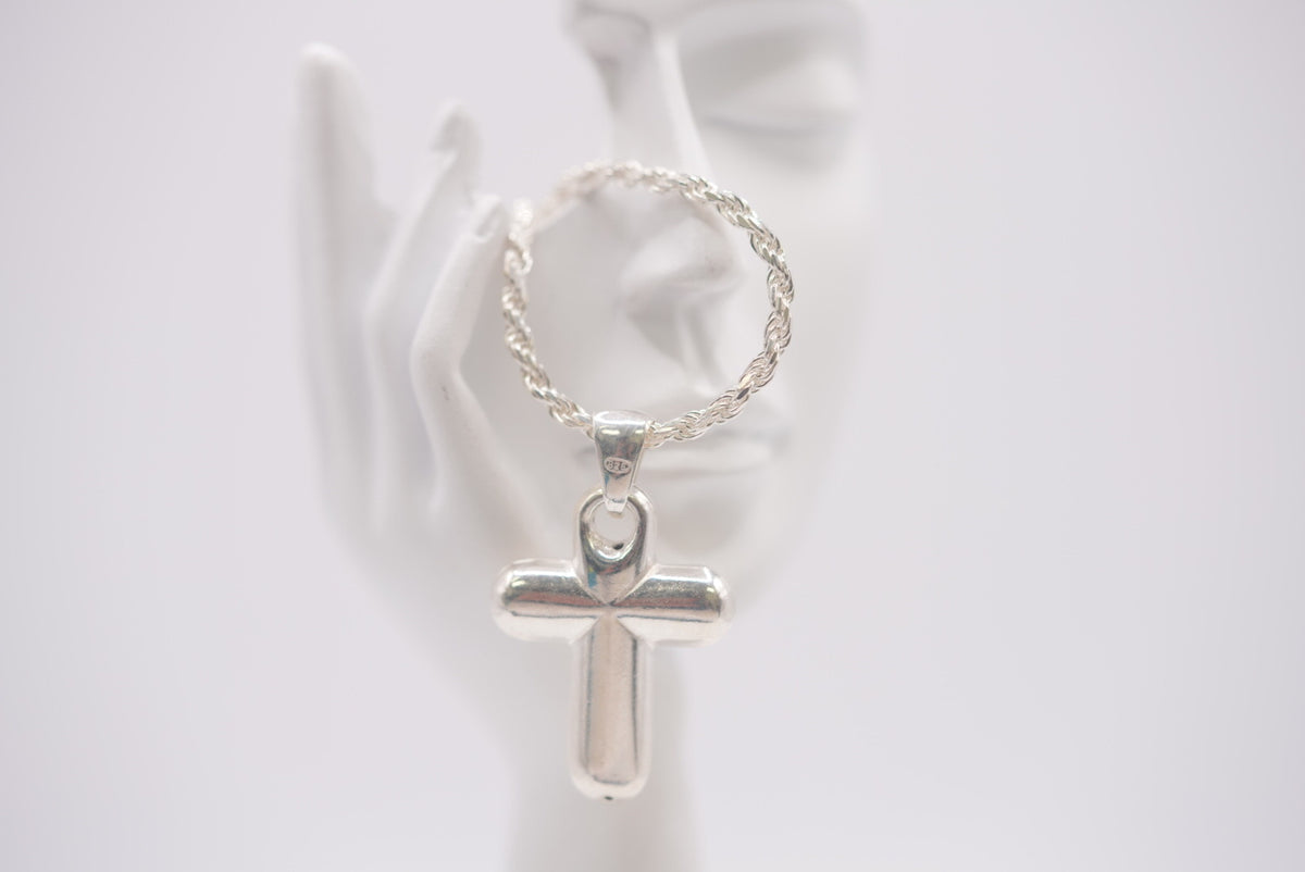 Sterling Silver Cross Pendant - Faithful Prayer
