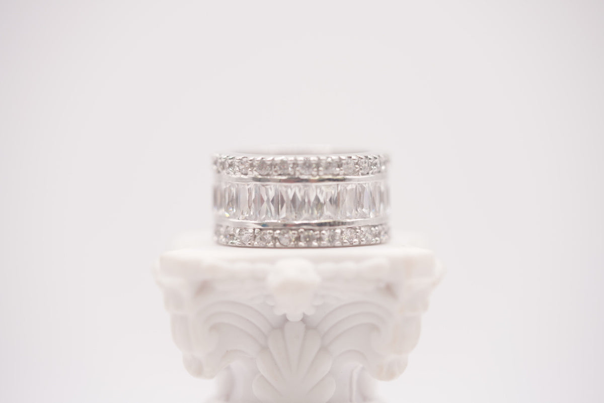 Sterling Silver Baguette Ring - Frost Eternity