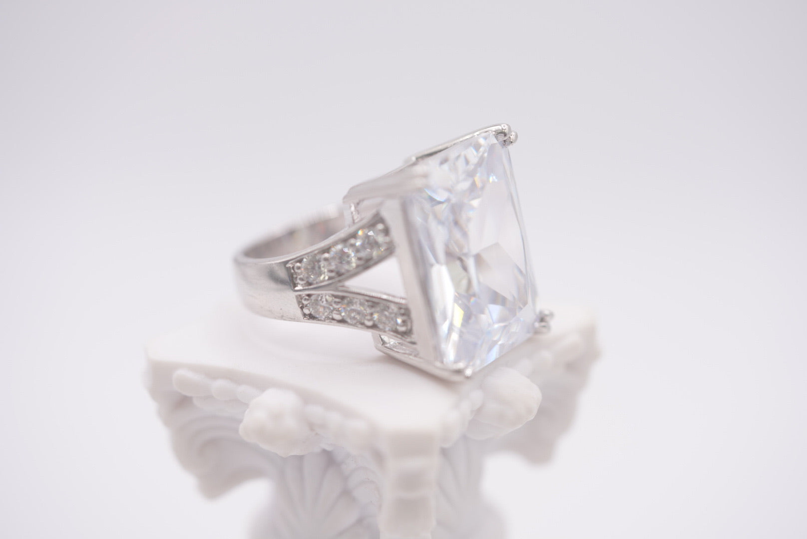 Sterling Silver Emerald-Cut Statement Ring