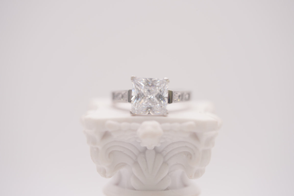 Sterling Silver Wedding Ring - Emerald-Cut
