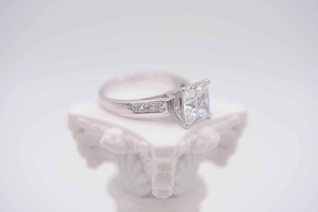 Sterling Silver Princess Cut Classic Ring