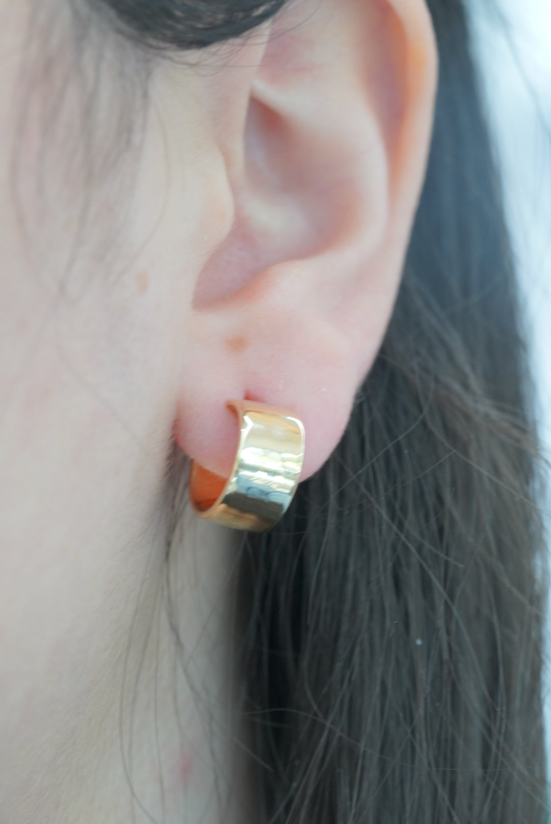 14k Gold Hoops - Elegant Woman