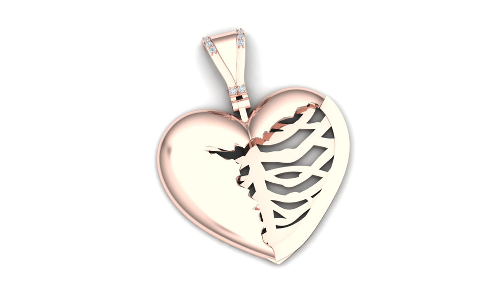 Skeleton Heart Pendant