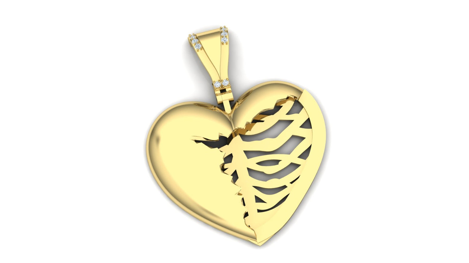 Skeleton Heart Pendant
