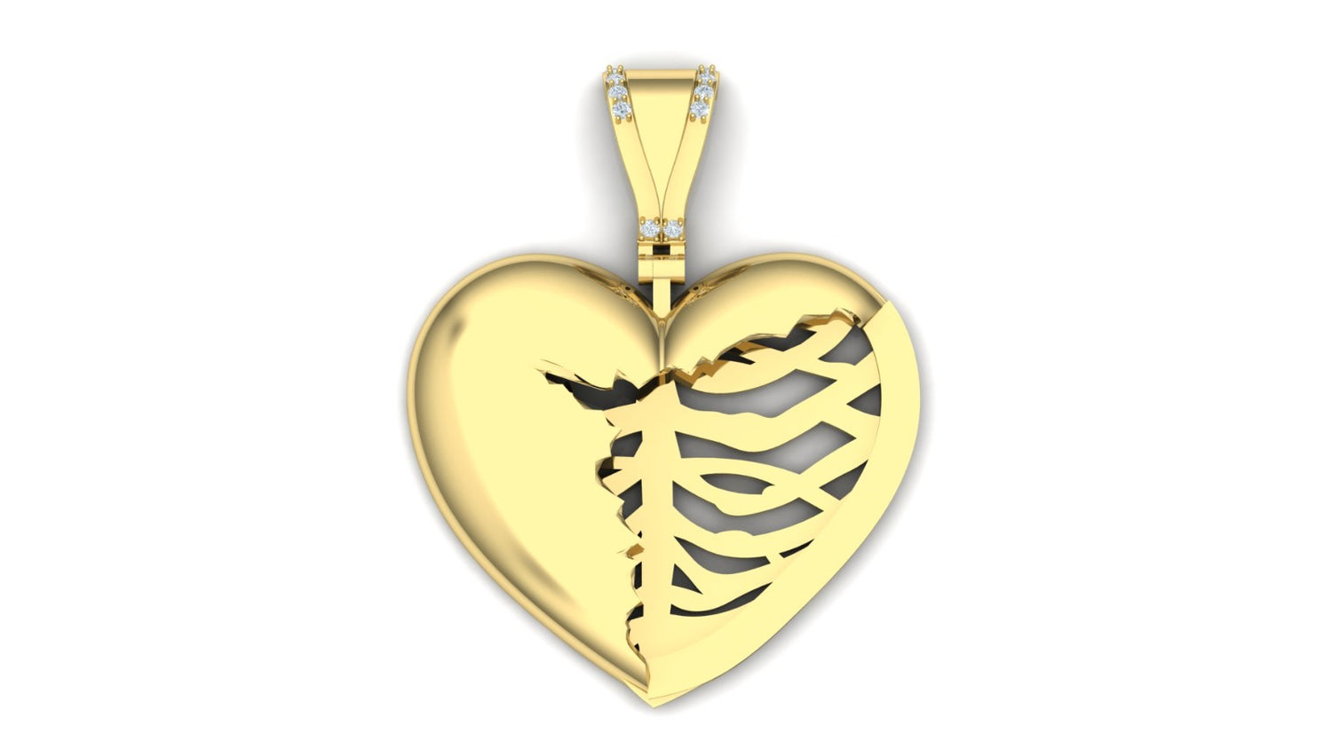 Skeleton Heart Pendant