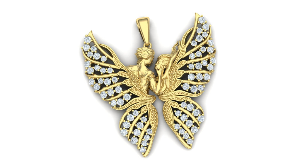 Angel Lovers Butterfly Pendant