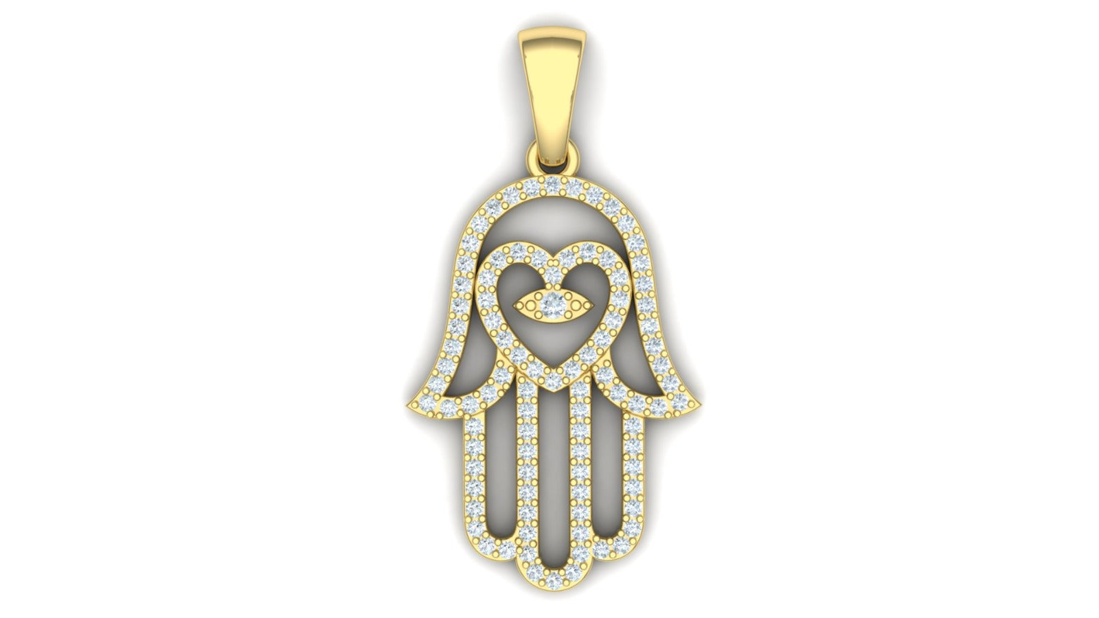 Hamsa Heart Pendant
