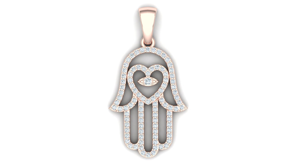 Hamsa Heart Pendant