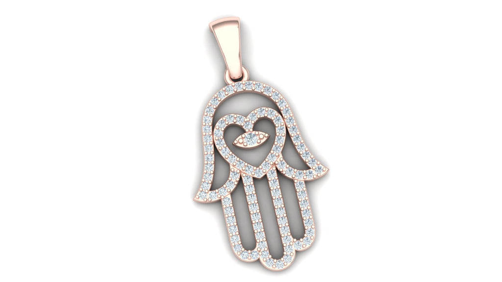 Hamsa Heart Pendant