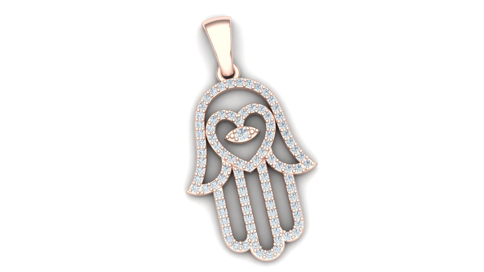 Hamsa Heart Pendant