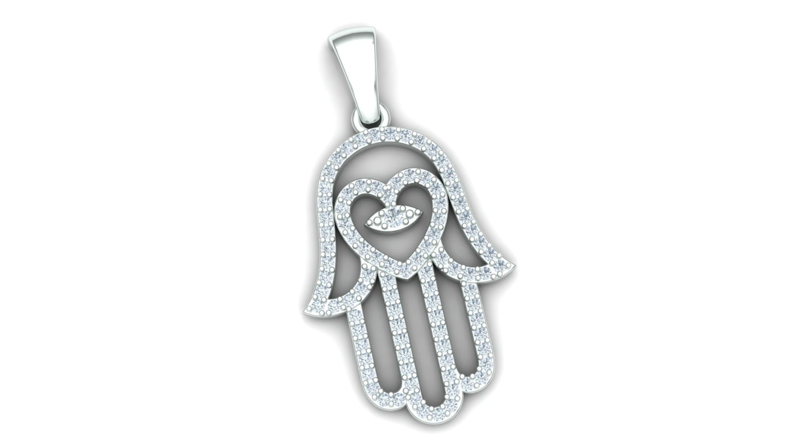 Hamsa Heart Pendant