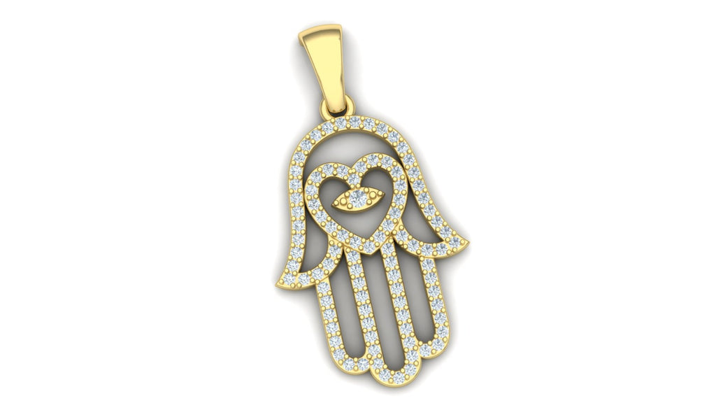 Hamsa Heart Pendant
