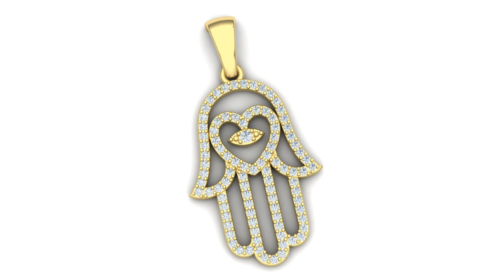 Hamsa Heart Pendant