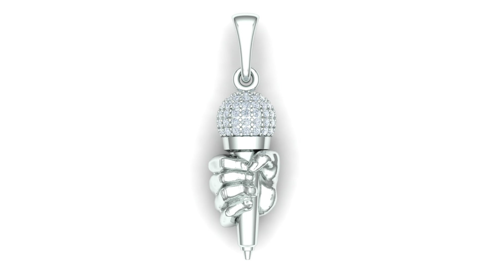 Microphone Diamond Pendant