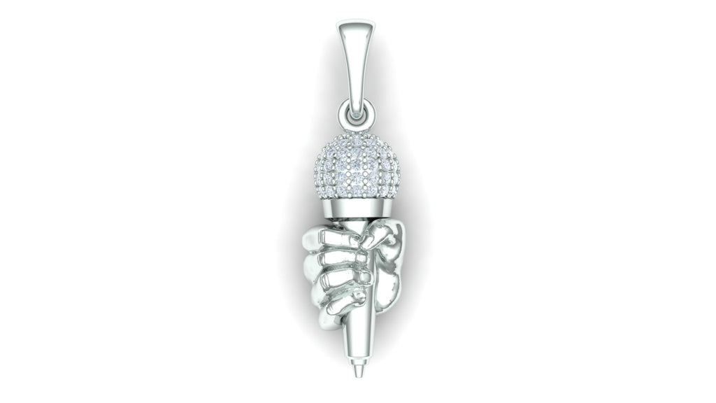 Microphone Diamond Pendant