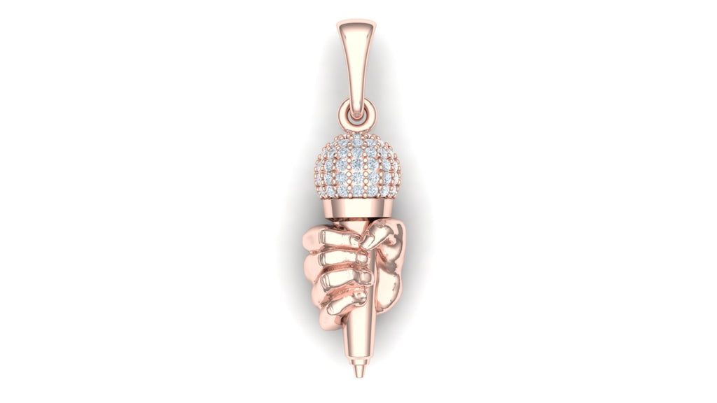 Microphone Diamond Pendant