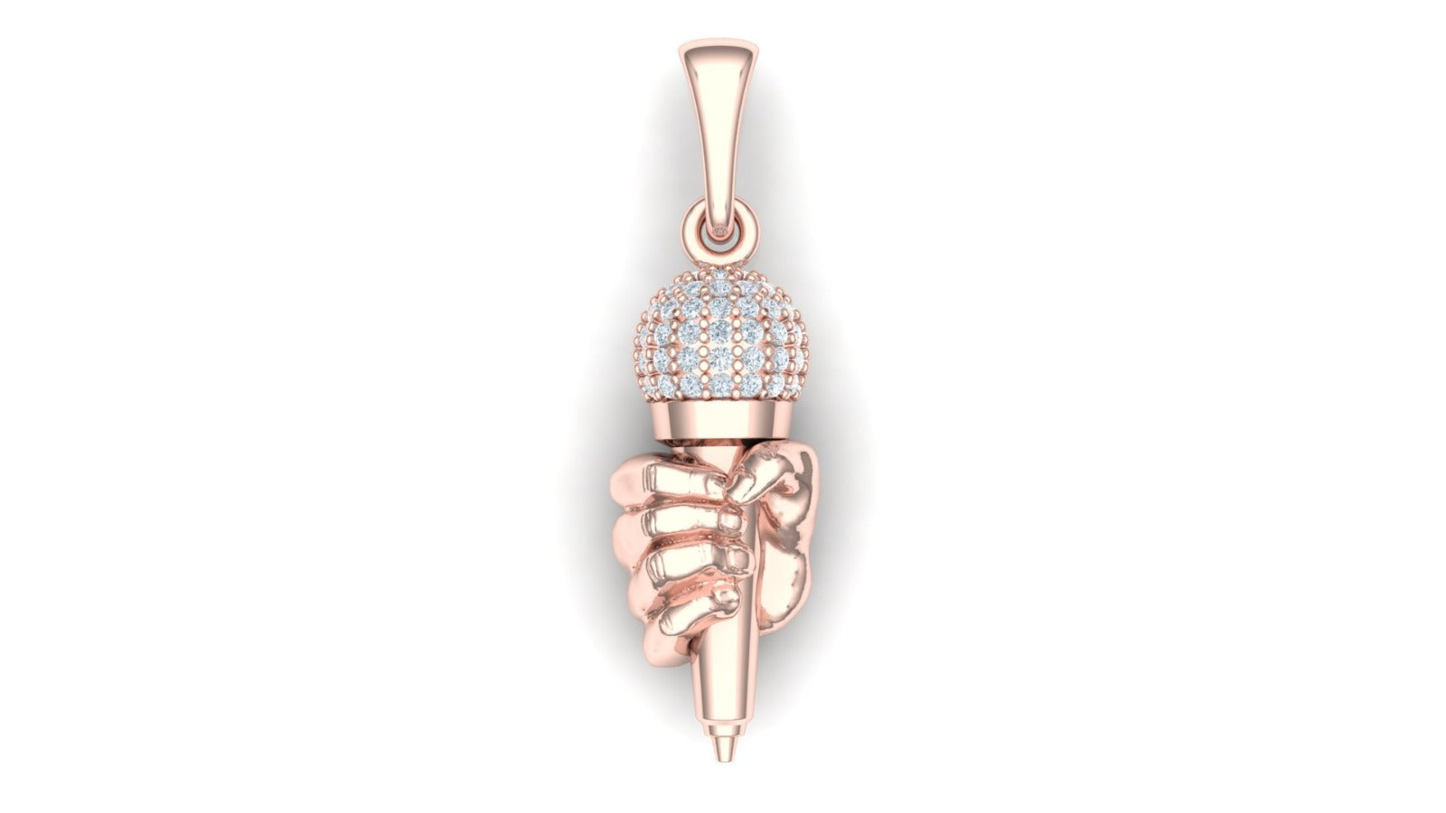 Microphone Diamond Pendant