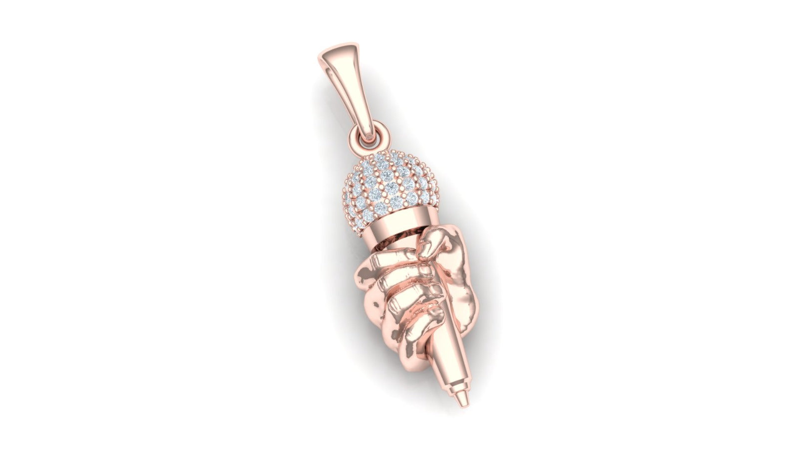 Microphone Diamond Pendant