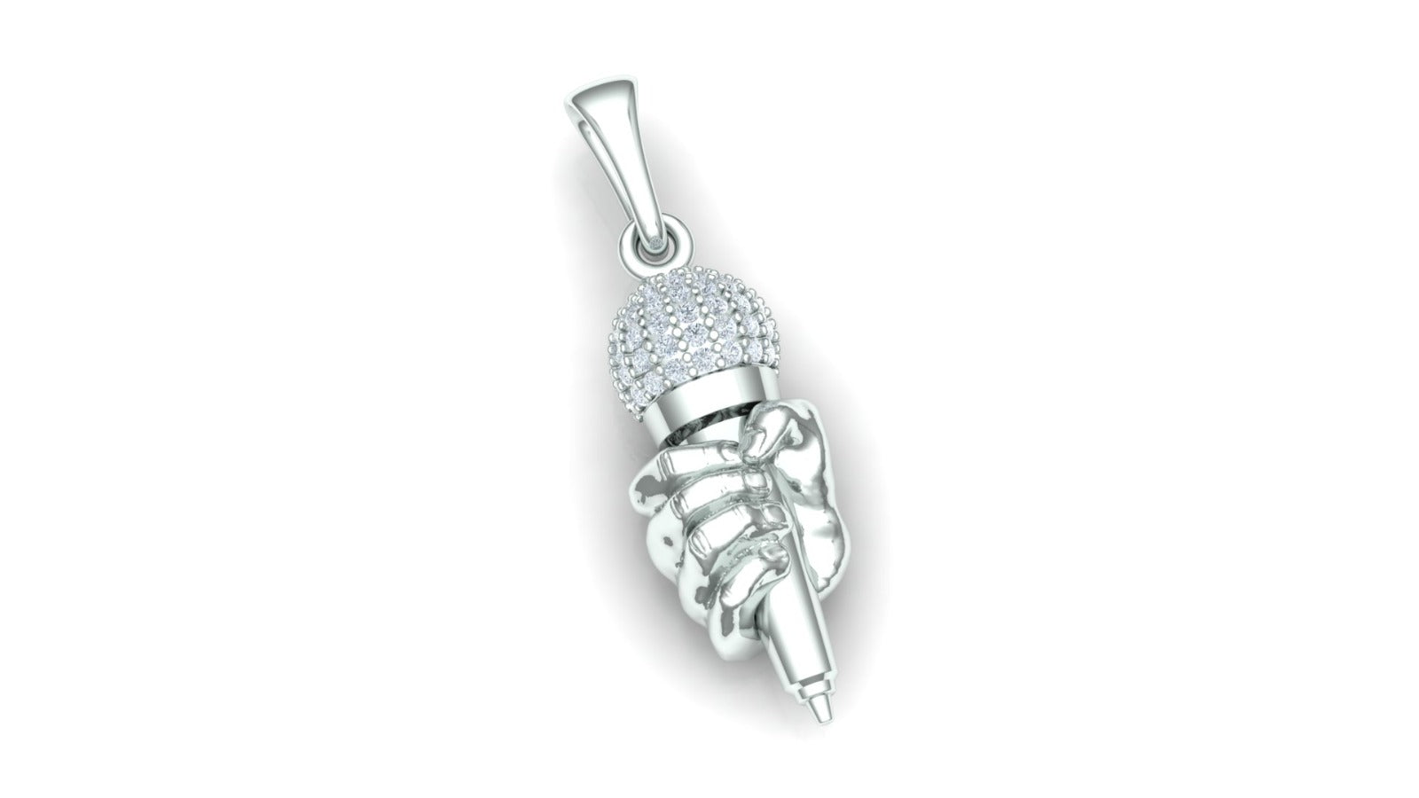 Microphone Diamond Pendant