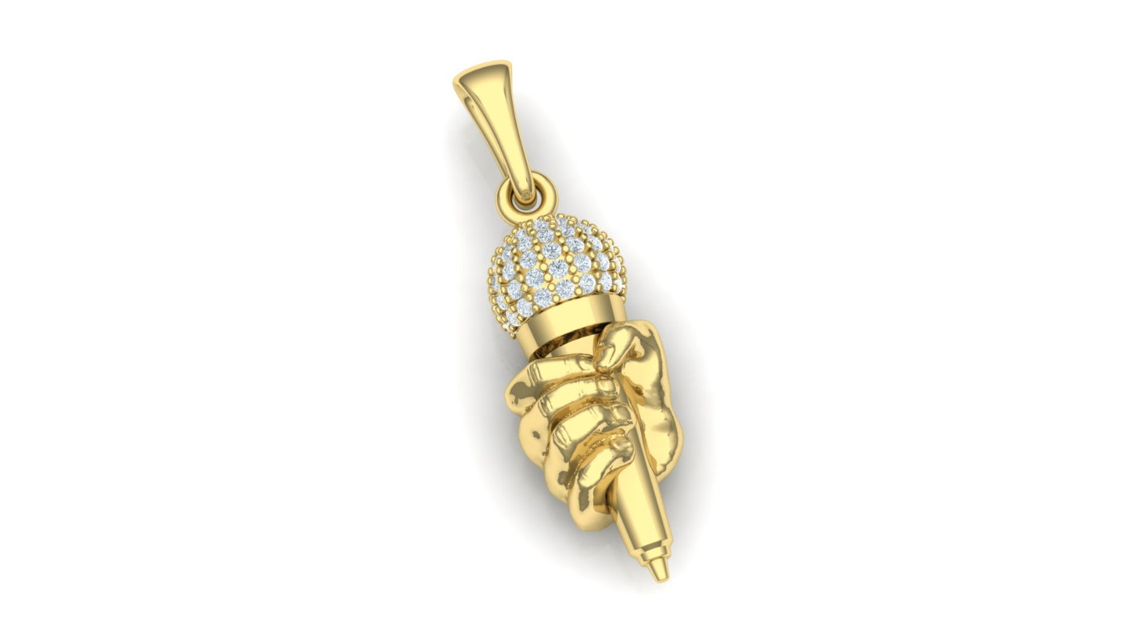 Microphone Diamond Pendant