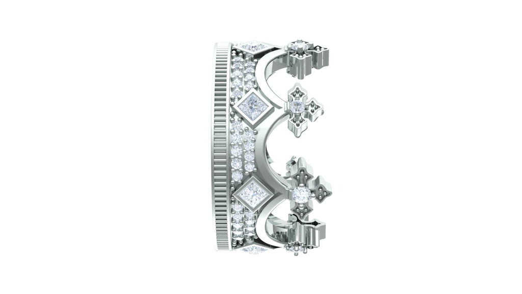 England Crown Ring - Princess Cut