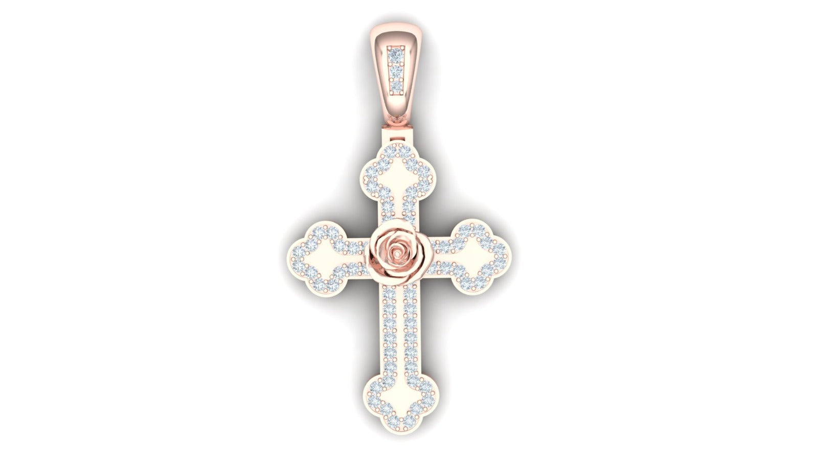 Rose Cross Diamond Pendant