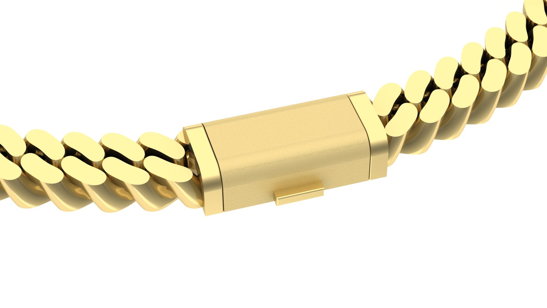 Cuban Link Plain Box Straight Lock ~ 17MM-24MM