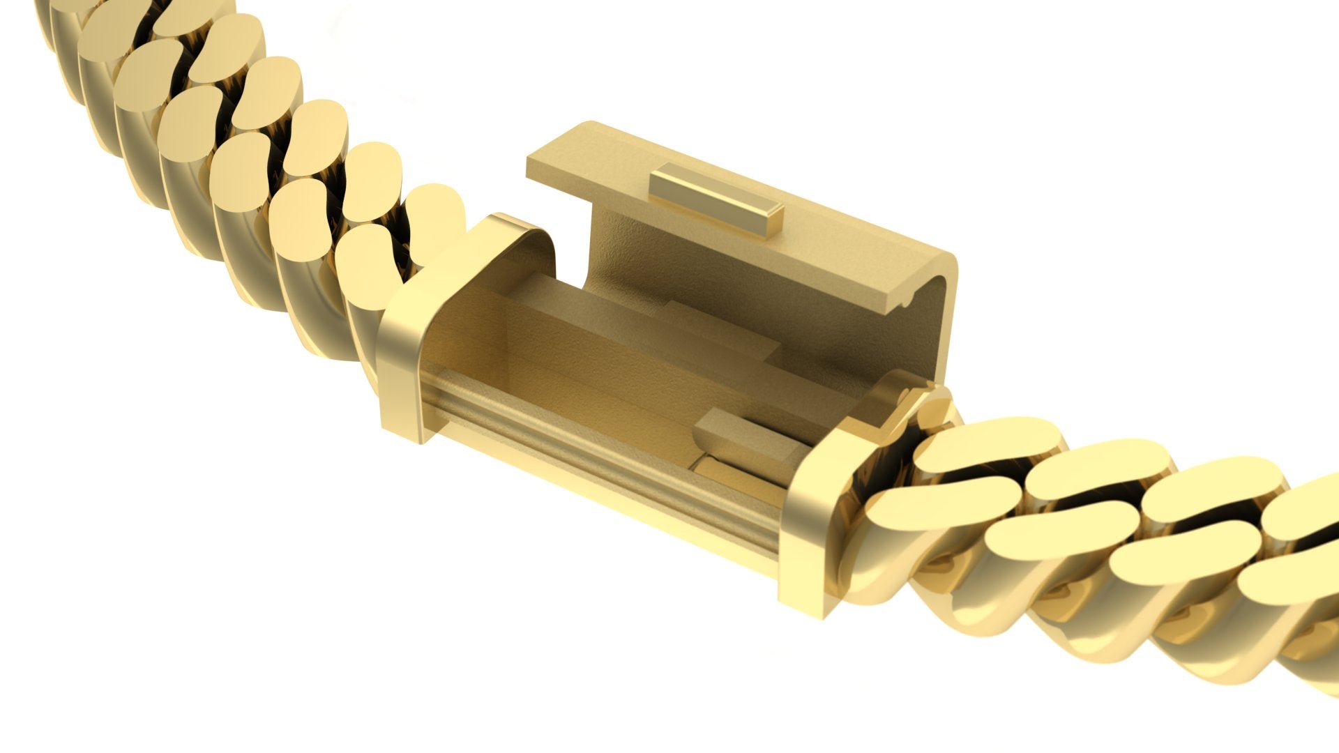 Cuban Link Plain Box Straight Lock ~ 17MM-24MM
