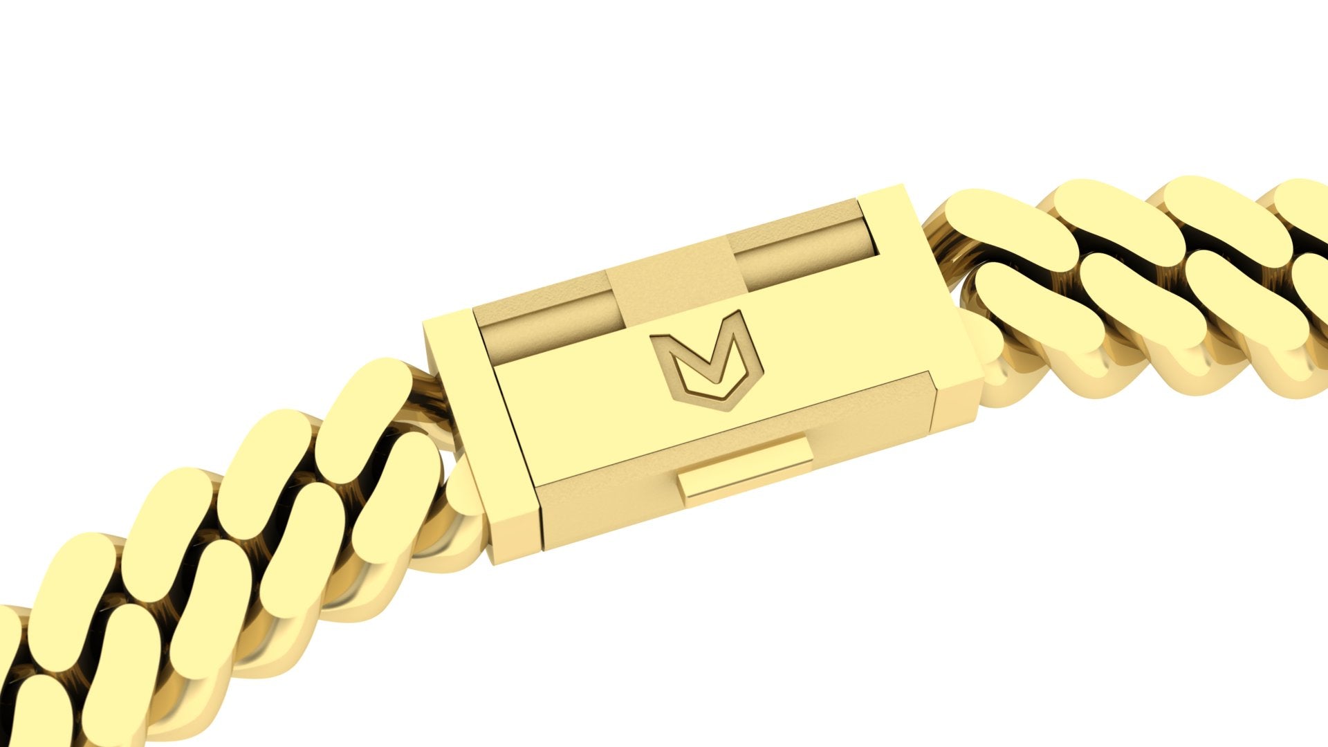 Cuban Link Plain Box Straight Lock Semi Iced Out ~ 8MM-16MM